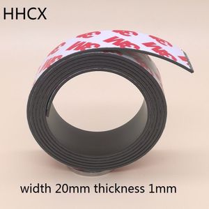 1Meter Rubber Magneet 20*1 Mm 3M Zelfklevende Flexibele Magnetische Strip Rubber Magneet Tape Breedte 20mm Dikte 1 Mm 20Mm X 1 Mm