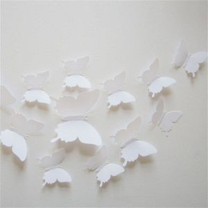 12 stks 3D DIY Vlinder Muurstickers Decal Muur Stickers Home Decor PVC Behang Voor Woonkamer Lijm Muur decals Decor