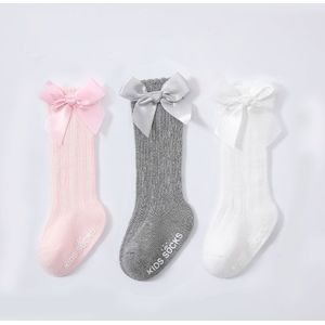 0-3 Jaar Zomer Dunne Mesh Lange Boog Cartoon Effen Kleur Baby Meisjes Katoenen Baby Sokken Baby accessoires Sokken Voor Meisje