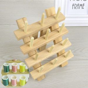 12 As Houder Handgemaakte Spool Opslag Draad Rack Houten Borduurwerk Ruimtebesparend Levert Stand Naaien Organizer Diy Home Touw