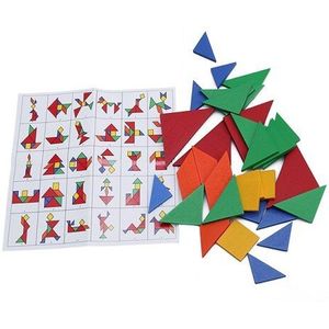 32 Stks/set Diy Kleurrijke Jigsaw Speelgoed Houten Kinderen Educatief Speelgoed Baby Spelen Puzzel Junior Tangram Leren Set