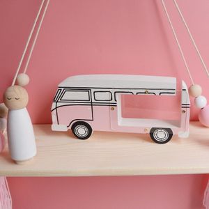 Hout Camper van Vormige Spaarpot Auto Vorm Besparing Box Coin Spaarpot Keramische Bus Spaarpot Kid Speelgoed