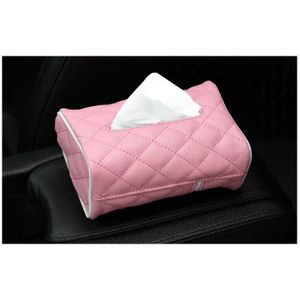 Auto Tissue Box Houder Pu Lederen Dashboard Servet Papier Doos Geval Houder Voor Home Office Auto Accessoires Zwart Roze