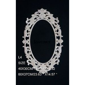 L4 -48X30 Cm Hout Gesneden Ronde Onlay Applique Unpainted Frame Deur Decal Werken Carpenter Spiegel Decoratie