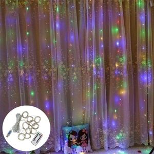 3M Led Fairy Lights Garland Gordijn Lamp Afstandsbediening Usb Lichtslingers Kerst Decoraties Voor Huis Slinger Op De venster