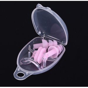 Zachte Zwemmen Oordopjes Neus Clip Case Beschermende Voorkomen Water Bescherming Oor Plug Waterdichte Zachte Siliconen Zwemmen Duik Benodigdheden