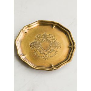 Koperen Plaat 12.5 Cm Snack Tray Dessert Borden Servies Sieraden Opbergvak Gesneden Bloemen