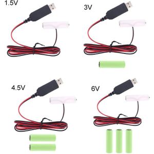 LR6 Aa Batterij Eliminator 2M Usb Voeding Kabel Vervangen 1 Tot 4 Stuks Aa Batterij