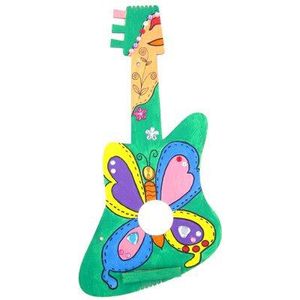 6 Leuke DIY Coloring Houten Gita School Muziek Briefpapier Kid Schilderen Gita Grappige Tekening Handwerk Muziekinstrument