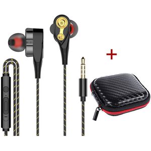 Wired Hoofdtelefoon Hoge Bass Headsets Sport Oordopjes Dual Drive Stereo In-Ear Wired Oortelefoon Met Microfoon Oordopjes Voor Telefoon