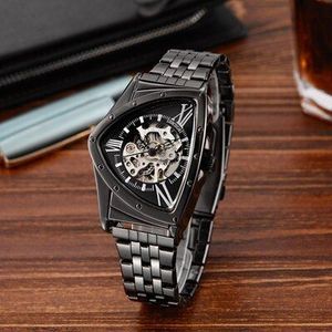 Mannen Horloge Holle Driehoekige Mechanische Horloges Rvs Heren Horloges Mode Mannen Klok Mannelijke Business Horloge
