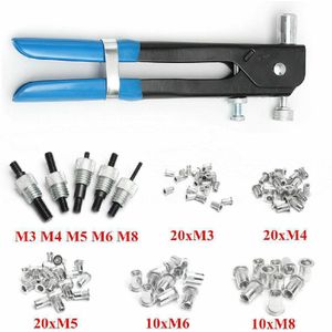 86Pcs Hand Moer Klinknagel Mashine Klinkhamer Rivnut Nutsert Kit M3-M8 Schroefdraad Moer Rive Tool