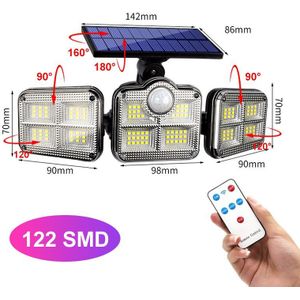 138 Led Solar Verlichting Outdoor Motion Sensor Solar Powered Schijnwerpers Waterdicht Super Heldere Wandlampen Voor Yard Tuin Garage