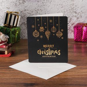 5pcs Creatieve Vrolijk Kerst Wenskaarten Goud Bronzing Postcard Card Xmas Nieuwjaar Wenskaarten