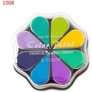 Leuke 8 Kleuren Water Petal Inkt Pad Stempel Diy Vinger Schilderen Craft Briefpapier 203B