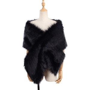 Vrouwen Deluxe Faux Fur Sjaal Vintage Schouder Wrap Stole Warme Sjaal Voor Avondjurk 1920 S Flapper Cover Up winter Cape
