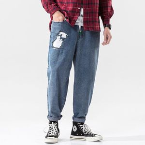 Yoyoo Herfst Mannen Jeans Print Oversized Streetwear Baggy Jeans Mannen Casual Losse Jean Cargo Stijl Mannen Broek man