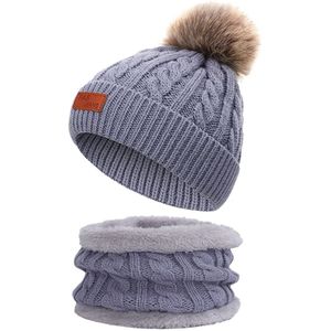 Mode Peuter Kinderen Gebreide Muts Sjaal Winter Warm Beanie Cap met Circle Loop Sjaal Set Voor 1- 8 jaar oud Delicate