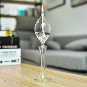 Kleine Size Tall Vorm Transparant Glas Olie Lamp Bruiloft Decoratie Handwerk Kaars Licht Vriend