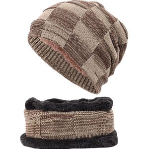 Winter Beanie Muts Sjaal Set Warm Muts Winter Dikke Fleece Gevoerde Schedel Cap Sjaal Voor Mannen Vrouwen