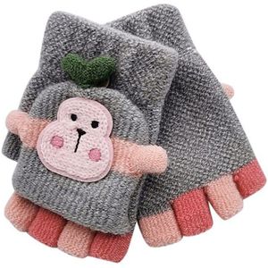 Baby Handschoenen Peuter Baby Winter Warme Gebreide Convertible Flip Top Vingerloze Wanten Handschoenen #3O23