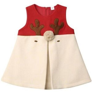 Baby Meisje Kerst Rendier Vesten Peuter Kids Wollen Xmas Vest Mouwloze Patchwork Casual Kleding Rits Tops 0--5T