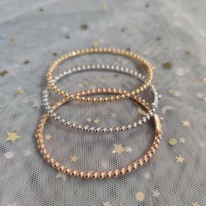 V Gouden Sieraden Voor Vrouwen Bead Ball Ronde Cirkel Braelet Perlee Handtekening Logo Naam Bruiloft Sieraden Ronde Kralen Bangle