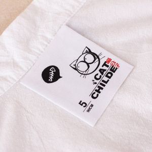 Eco-friendly Cheap Sew on Custom Brand Garment Organic White Cotton Printed label Clothing tags Size Labels