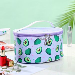 Rits Reizen Avocado 'S Patroon Cosmetische Tas Voor Vrouwen Make Up Box Draagbare Vrouwelijke Make-Up Tas Organizer Beauty Toilettas Kit Case
