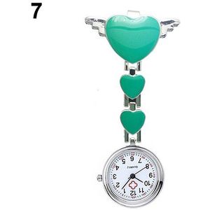 Verpleegster Horloge Vrouwelijke Draagbare Vrouwen Rvs Lady Leuke Liefde Hart Quartz Clip-on Fob Broche Klok Verpleegkundige Pocket horloge 20