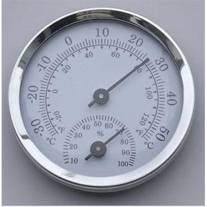 Yooap Mini Ronde Dubbele Wijzerplaat Thermometer Hygrometer shaped Meten Indoor Outdoor Muur Temperatuur Vochtigheid-Goud en Zilver