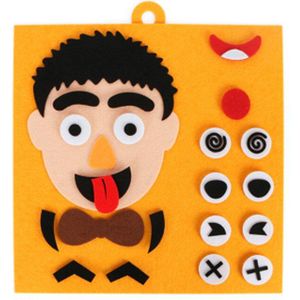 Gezichtsuitdrukkingen Diy Vilt Handgemaakte Stickers Speelgoed Voor Kinderen Emotie Veranderen Puzzel Leermiddelen