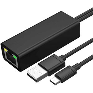 Ethernet Adapter Voor Brand Stok En Chromecast,Chromecast Ultra 4K, micro-Usb Naar Lan Rj45 Met Voeding Kabel 3.3Ft