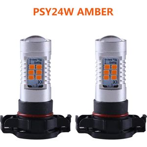 2 Stuks 24W PSY24W High Power 2835 Chips Led Amber Indicator Lampen Voor Bmw &amp; Andere Auto Canbus gratis Fout