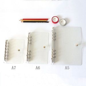 1 Pc Transparante Kleur Plastic Clip Bestandsmap A5/A6/A7 Notebook Losbladige Ringband Planner Agenda school Kantoorbenodigdheden