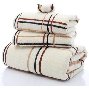 Katoenen Handdoek Badhanddoek Set Voor Volwassen Paar Eenvoudige En Comfortabele Vierkante Plaid Set Handdoek