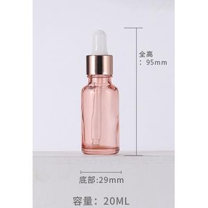 5-100Ml Rose Gold Roze Fles Glas Aromatherapie Vloeistof Druppelaar Essentiële Basic Massage Olie Pipet Hervulbare Flessen