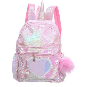 Leuke Eenhoorn Rugzak Meisjes Kids Schooltassen Grote Capaciteit Pailletten Mochila Escolar Infantil Roze School Rugzak Zakken Voor Meisjes