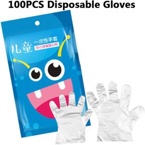 100 Stks/zak Kids Wegwerp Transparante Handschoenen Afwassen Keuken Tuin Kinderen Kids Hand Bescherming Anti Dust Voedsel Handschoenen