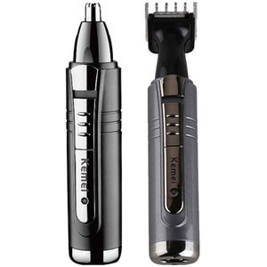 2 In 1 Neus En Oor Trimmer Gezichtsverzorging Haar Trimmer Voor Mannen Persoonlijke Verzorging Gereedschap Kleine Clipper Met Snijden gidsen Kemei Elektrische