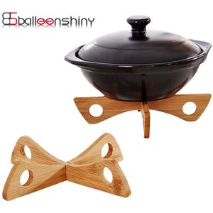 Ballenshiny Placemats Stoom Lade Rack Afneembare Houten Tafel Mat Keuken Pot Warmte Geïsoleerde Cooling Schotel Potholders Gadget Holder