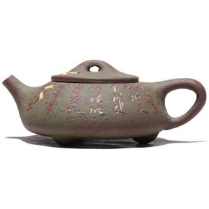 Yixing Originele Mine Dahongpao Paars Zand Theepot Beroemde Pure Handgemaakte Huishoudelijke Fluitketel Oude Steen Scoop Pot Teaset