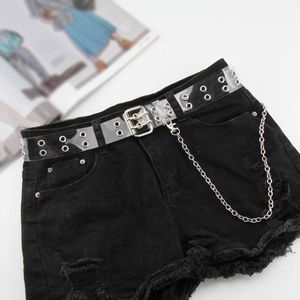 Mode Vrouwen Transparante Riem Met Ketting Twee Rij Gat Pvc Clear Pin Gesp Vrouwelijke Taille Riem Punk Broek Jeans riemen