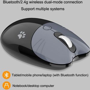 Dual-Mode Muis 2.4G Draadloze Muis Bluetooth Muis Leuke Cartoon Muizen Ergonomische 3D Kantoor Muis Voor Kid Meisje Pc Tablet