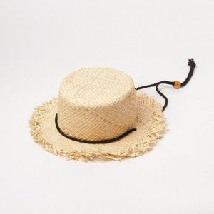 Grils Zomer Raffia Hoed Kinderen Riem Strapping Platte Top Zonnehoed Kids Outdoor Reizen Strand Hoed Zonnescherm Zonnescherm Stro hoed