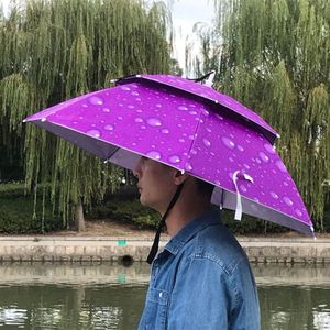 YADA Creatieve Draagbare Vissen Hoeden Dubbele Vouwen Regenachtige Paraplu Anti-Uv Regendicht Zonwering Vissen Cap Paraplu YS014