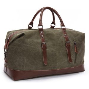 Mode Canvas Reistas Lederen Grote Capaciteit Vintage Bagage Tassen Casual Vintage Eenvoudige Draagtas