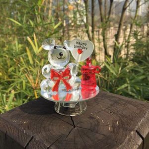 62*62*80Mm Kristal Beer Melk Fles Auto-interieur Decoratie, Creatieve Dier Ambachtelijke , roze, Blauw En Rood Optionele