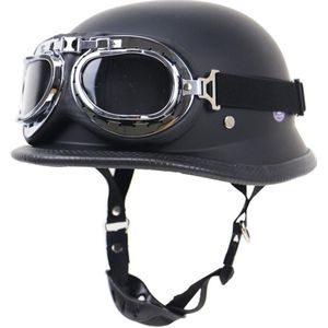 Locomotief Retro Helm Duitse Helm Motorhelm Outdoor Riding Half Helm met Bril