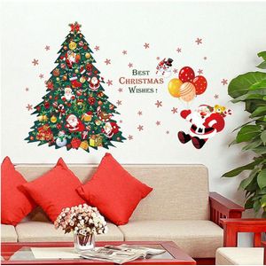 Kerstboom Kerstman Muurstickers kerstversiering Jaar Glazen venster stickers Home Decor Art Decals Behang